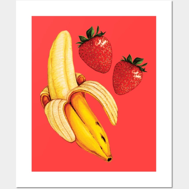 Strawberry Banana Wall Art by KellyGilleran